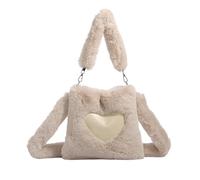 Bolso bandolera de invierno con diseño de corazón, bolso de mano de felpa para mujeres y niñas, bolso de mano de moda, En, 25*25*5cm