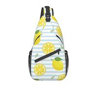 Bolso Bandolera de limón a Rayas, Bolso de Hombro Tipo Bandolera Informal, Mochila de Senderismo, Mochila de Hombro Tipo Bandolera, Paquete de Pecho de Viaje para Hombres y Mujeres