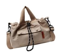 Bolso bandolera de lona con cordón para mujer, estilo coreano, bolso de mensajero simple para uso diario con cordón, bolso de lona simple, Khaki, One Size