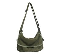Bolso bandolera de lona vintage para hombres y mujeres, bolso cruzado Harajuku Streetwear, Verde militar