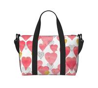 Bolso bandolera de mano con corazón rojo dorado, bolso de un solo hombro, bolsa de deporte y fitness, bolsa de fin de semana, bolsa de noche, negro, talla única, Negro, One Size