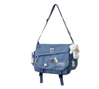 Bolso bandolera de nailon casual gran capacidad Bolsa mensajera hombro japonés Kawaii Harajuku Tooling Wind Street Trend Correa única Apertura con cremallera Costura coche Suave