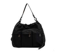 Bolso bandolera de nailon con cordón para mujeres de moda en movimiento