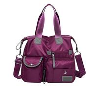 Bolso bandolera de nailon para mujer, bolso de hombro para coche, soporte para bolso de mano entre asientos, Purple, Talla única