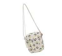 Bolso bandolera de pana a la moda para mujer, con un diseño único de fresa y correa ajustable, pequeños bolsos cruzados, flor, One Size