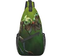Bolso Bandolera de Pecho con Estilo Rana Animal en Rama, Mochila de Hombro Cruzada Bolso de Pecho Ajustable