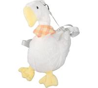 Bolso Bandolera de Peluche Blanco Cremallera, Estilo Dibujos Animados | Nylon y Felpa, Cierre Seguro y Manos Libres, Correa Ajustable, para Llaves y Billetes