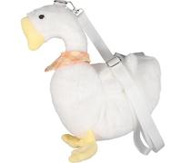 Bolso Bandolera de Peluche Pato Blanco, Ajustable, Mujer | Estilo Caricatura, Nylon y Felpa Ligera, Uso Exterior, Diseño Tierno y Suave