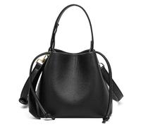 Bolso bandolera de piel auténtica con textura cubo, versátil, for uso diario, elegante y un solo hombro(Black)