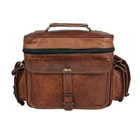 Bolso Bandolera de Piel auténtica para cámara réflex Digital, Brown, M, Antiguo, Vintage, Cruzado