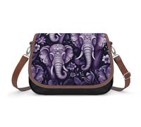 Bolso bandolera de piel con diseño de elefante de dibujos animados para mujer, correa de hombro extraíble ajustable, bolsas manos libres