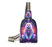 Bolso bandolera de piel con diseño de oso de neón y misterioso, impermeable, para senderismo, para mujer, Bear Neon - Cartas misteriosas del tarot, 1 size