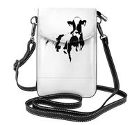 Bolso bandolera de piel con estampado de vaca en blanco y negro, para teléfono, mini bolso cruzado para mujer, tarjetero multifuncional y cartera
