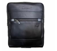 Bolso bandolera de piel / piquadro obidos / pequeño, negro, para homb