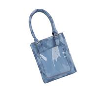 Bolso bandolera de piel sintética con diseños transparentes y asa superior para estudiantes y niñas, bolso cruzado acolchado de poliuretano, c, One Size