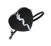 Bolso bandolera de piel sintética con forma de corazón, bolso cruzado de moda para ir de compras, para el trabajo y los viajes, de piel sintética, Black, One Size