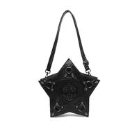 Bolso bandolera de piel sintética con forma de estrella para mujer, diseño de calavera en relieve