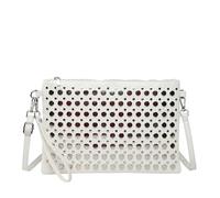 Bolso bandolera de piel sintética con remaches y bolso de hombro, elegante bolso de mensajero con tachuelas para mujer, blanco A, 12.2x5.51x3.94inch