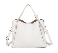 Bolso bandolera de piel sintética de lujo para mujeres y niñas, bolso cruzado de moda, Blanco, 24x22cm