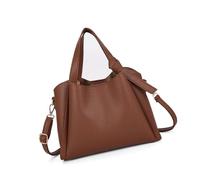 Bolso bandolera de piel sintética de lujo para mujeres y niñas, bolso cruzado de moda, Marrón, 24x22cm