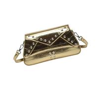 Bolso bandolera de piel sintética para mujer, estilo coreano, elegante, con tachuelas, para compras, estilo coreano, casual, axilas, Gold, One Size