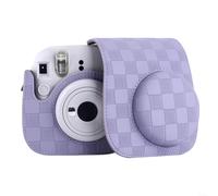 Bolso bandolera de poliuretano de estilo retro para Fujifilm para cámaras MINI 8, 9, 11, 12 con forro suave protector y práctico bolsillo trasero (rosa)