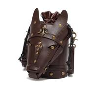 Bolso Bandolera De PU con Cabeza Caballo Vintage Medieval para Mujer Bolso con Cordón Hombro Fiestas Disfraces Cubo
