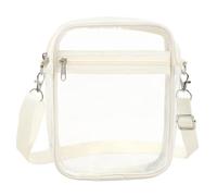 Bolso bandolera de PVC transparente para mujer, para festivales, moda, para estadio, almacenamiento aprobado, White Ow, Medium