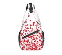 Bolso Bandolera Día de San Valentín Corazón Rojo Senderismo Mochila Crossbody Hombro Mochila Viaje Cofre Paquete para Hombres Mujeres