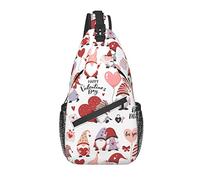 Bolso Bandolera Día de San Valentín Gnomos Corazón Globos Senderismo Mochila Crossbody Hombro Mochila Viaje Cofre Paquete para Hombres Mujeres