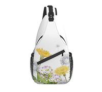 Bolso Bandolera Diente de león Salvaje Floral Primavera Acuarela Senderismo Mochila Bandolera Hombro Mochila de Viaje Paquete de Pecho para Hombres y Mujeres