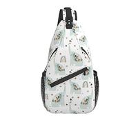 Bolso Bandolera Elefante Boho Étnico Flor Senderismo Mochila Crossbody Hombro Mochila Viaje Cofre Pack para Hombres Mujeres