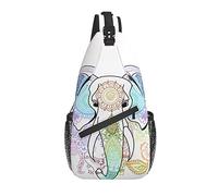 Bolso Bandolera Elefante étnico Mandala India Senderismo Mochila Bandolera Hombro Mochila de Viaje Paquete de Pecho para Hombres y Mujeres