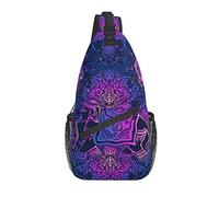 Bolso Bandolera Elefante Mandala Púrpura Vintage Senderismo Mochila Crossbody Hombro Mochila Viaje Cofre Pack para Hombres Mujeres