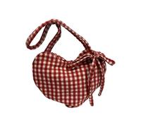 Bolso Bandolera Elegante con patrón de corazón a Cuadros, Hombro de Gran Capacidad para Viajes, Trabajo y oficinas, Bolso Cruzado para Mujer