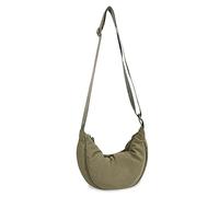 Bolso bandolera en forma de media luna, pequeño, estilo hobo, para mujer y hombre a la moda, para viaje, Verde oliva, S