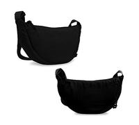 Bolso bandolera en forma de media luna, pequeño, estilo hobo, para mujeres y hombres modernos, de viaje, 2 negro, S