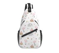 Bolso Bandolera Flamenco Elefante Flor Hoja Senderismo Mochila Bandolera Hombro Mochila Viaje Pecho Paquete para Hombres Mujeres