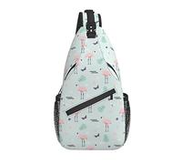 Bolso Bandolera Flamenco Flor Hoja Mariposa Senderismo Mochila Bandolera Hombro Mochila Viaje Pecho Paquete para Hombres Mujeres