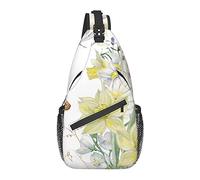 Bolso Bandolera Flor Amarilla Vintage Mariposa Primavera Senderismo Mochila Crossbody Hombro Mochila Viaje Paquete de Pecho para Hombres Mujeres