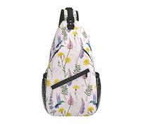 Bolso Bandolera Flor botánica colibrí Primavera Floral Senderismo Mochila Bandolera Hombro Mochila de Viaje Paquete de Pecho para Hombres y Mujeres