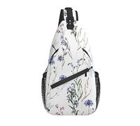 Bolso Bandolera Flor botánica libélula Primavera Senderismo Mochila Bandolera Hombro Mochila de Viaje Paquete de Pecho para Hombres y Mujeres