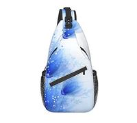 Bolso Bandolera Flor Transparente Azul Magia Senderismo Mochila Crossbody Hombro Mochila Viaje Cofre Paquete para Hombres Mujeres