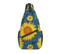 Bolso Bandolera Floral Girasol Primavera Senderismo Mochila Crossbody Hombro Mochila Viaje Cofre Pack para Hombres Mujeres