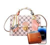 Bolso bandolera genérico para mujer, bolso de hombro, bolso de mano cuadrado con diseño elegante con asa, bolso bandolera para fiestas, viajes, mujeres y niñas, rosa, Se référer au descriptif