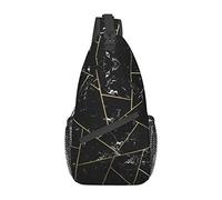 Bolso Bandolera geométrico de mármol Gris y Negro, Bandolera Informal para el Hombro, Mochila de Senderismo, Mochila de Hombro, Mochila de Viaje para Hombres y Mujeres
