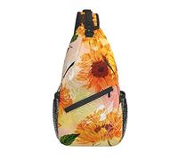 Bolso Bandolera Girasol Acuarela Floración Floral Senderismo Mochila Crossbody Hombro Mochila Viaje Cofre Pack para Hombres Mujeres