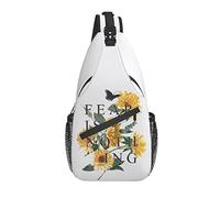 Bolso Bandolera Girasol Acuarela Floral Mariposa Senderismo Mochila Bandolera Hombro Mochila Viaje Pecho Paquete para Hombres Mujeres