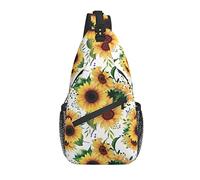 Bolso Bandolera Girasol Acuarela Floral Senderismo Mochila Crossbody Hombro Mochila Viaje Cofre Pack para Hombres Mujeres