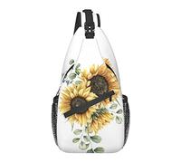 Bolso Bandolera Girasol Acuarela Verano Floral Botánico Senderismo Mochila Crossbody Hombro Mochila Viaje Cofre Pack para Hombres Mujeres